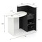 Black-White Front Reception Office Desk with Open Shelf and Drawer